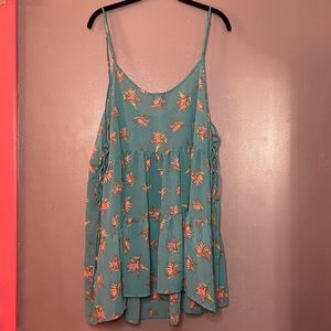 Sheer Blue Fit and Flare Tank